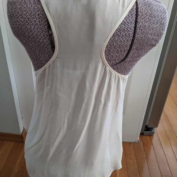 Parker silk ivory beaded vest size M - Picture 3 of 3